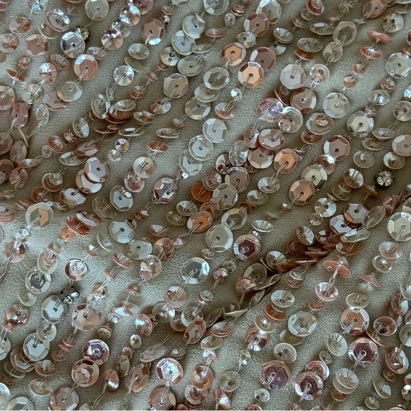 Mac Duggal Sequin High Neck Sleeveless Column Dress Gown Gold Back Slit #6619954 - Picture 8 of 9